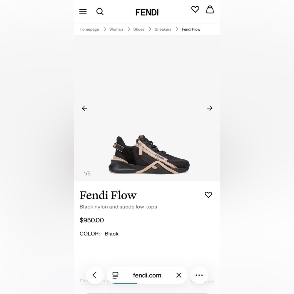 Fendi Flow Black and Tan Women's Sneakers + 2 NWT ORIGINAL Dust Bags!!